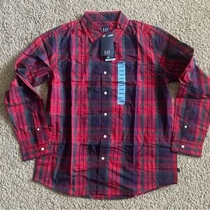 NWT GAP Cedar Plaid Button Up Men's Multiple Sizes Long Sleeve Shirt Holiday